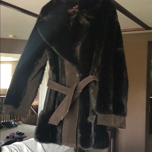 Vintage faux mink and suede jacket.